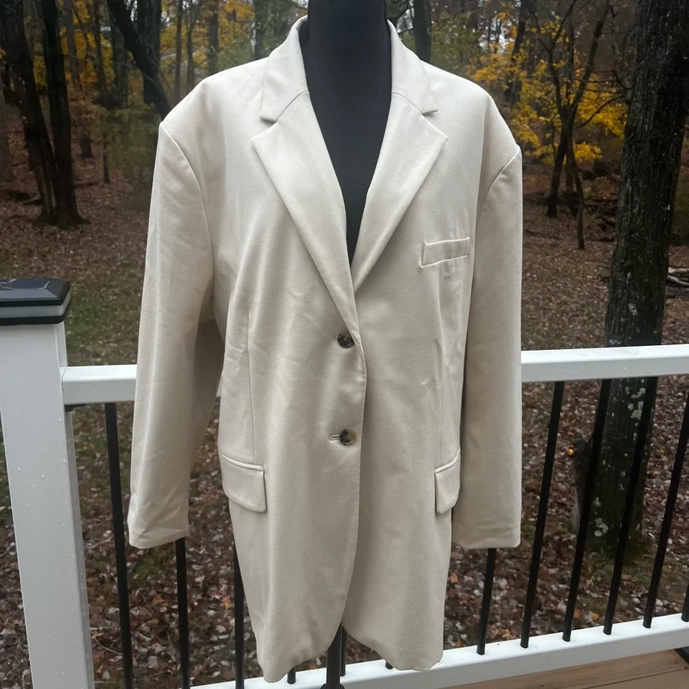 Banana Republic New light Beige Oversized Blazer Size X-LARGE - Picture 2 of 11